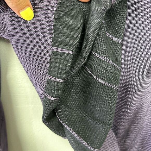 Vtg‎ 90s Tulliano Metallic Purple Ribbed Knit Pullover Sweater Size XL Crew Neck - Picture 7 of 9